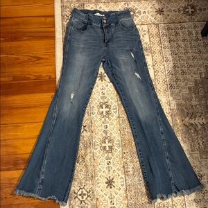KanCan Distressed Blue Flare Jeans